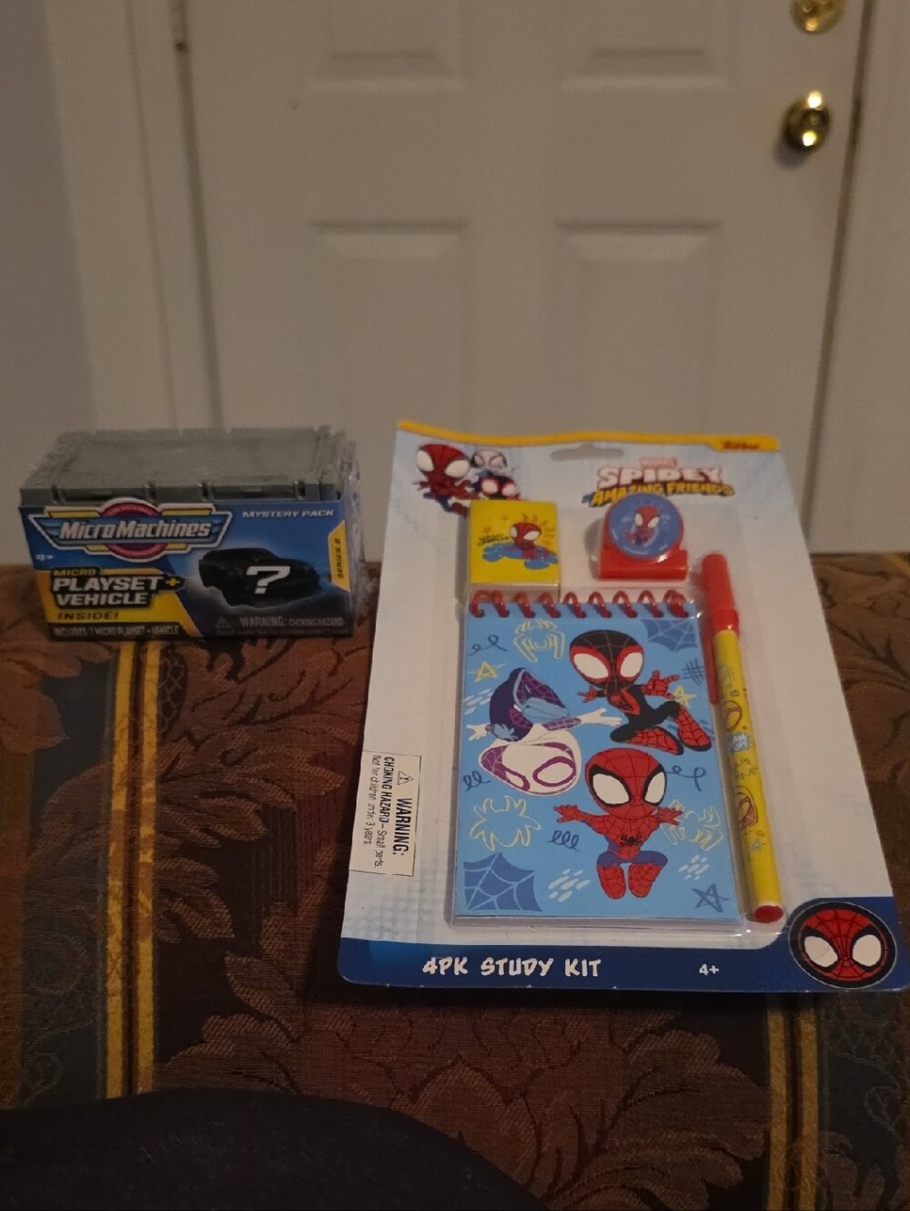 Spiderman 4-Piece Study Kit - Blue/Red/Yellow MicroMachines Playset + Vehicle